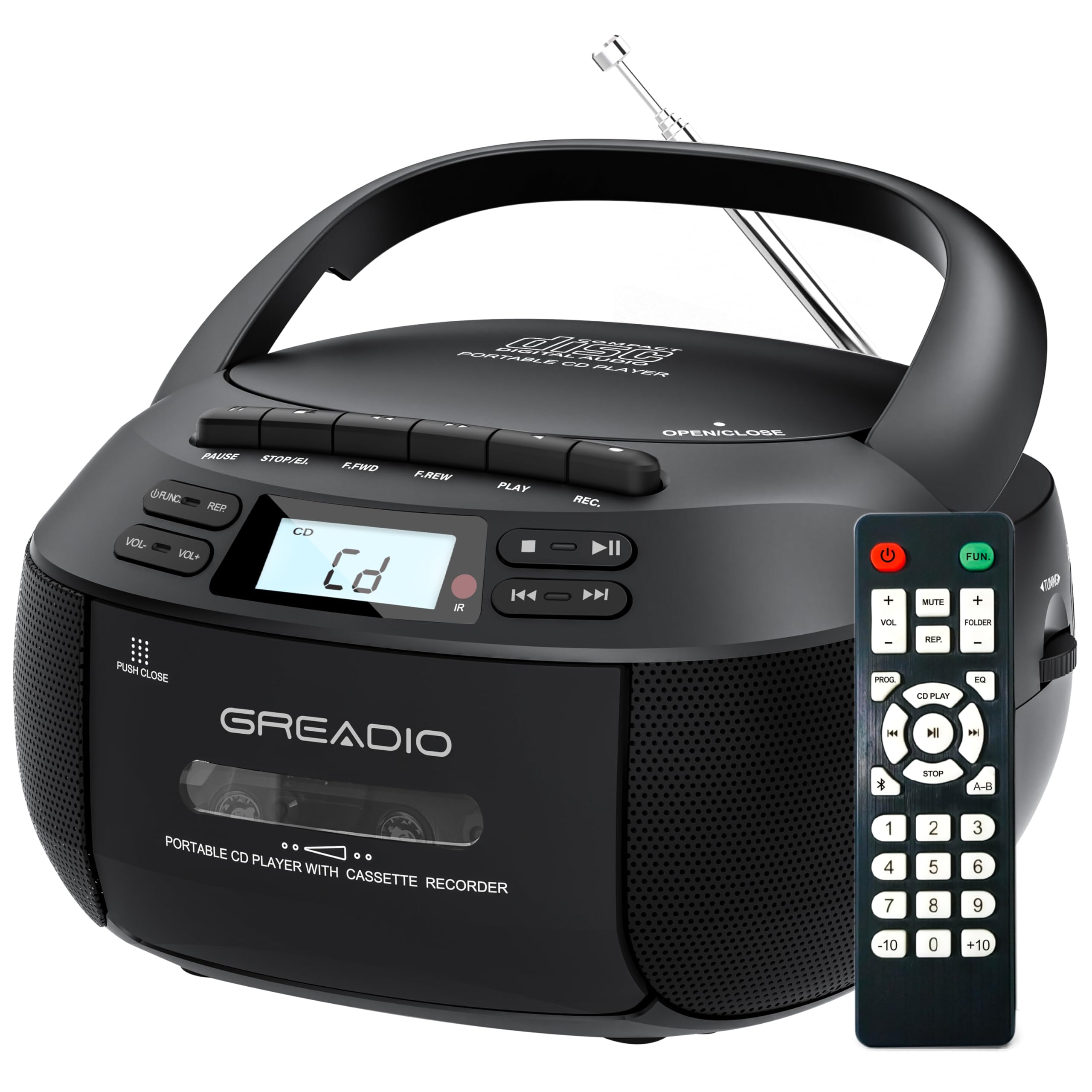 Amazon.com: Greadio Boombox CD Player Cassette Player Combo, Boom